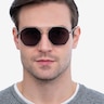 Sun Eight Argenté MétalSoleil de Lunette de vue pour Hommes d'EyeBuyDirect