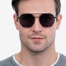 Sun Eight Noir MétalSoleil de Lunette de vue pour Hommes d'EyeBuyDirect