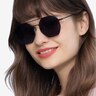 Sun Eight Noir MétalSoleil de Lunette de vue pour Femmes d'EyeBuyDirect