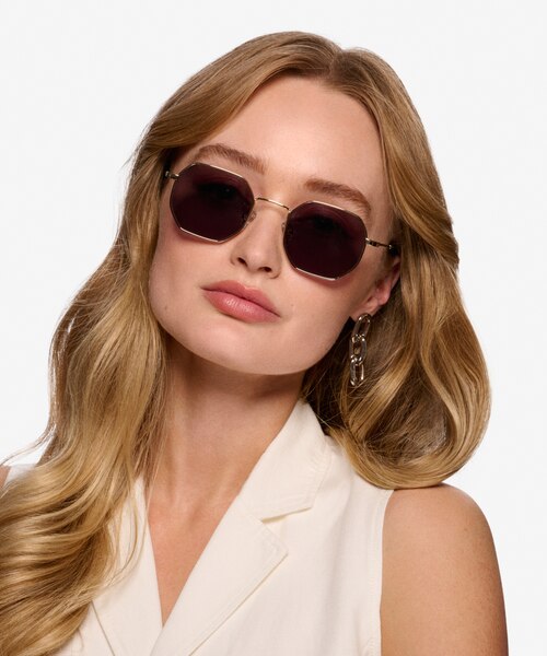 Sun Soar Doré MétalSoleil de Lunette de vue pour Femmes d'EyeBuyDirect