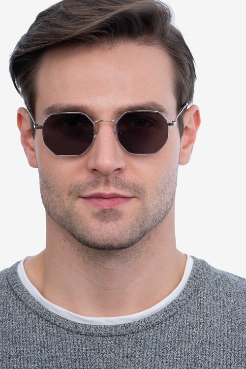 Sun Soar Argenté MétalSoleil de Lunette de vue pour Hommes d'EyeBuyDirect