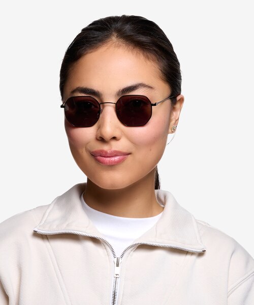 Sun Soar Noir MétalSoleil de Lunette de vue pour Femmes d'EyeBuyDirect