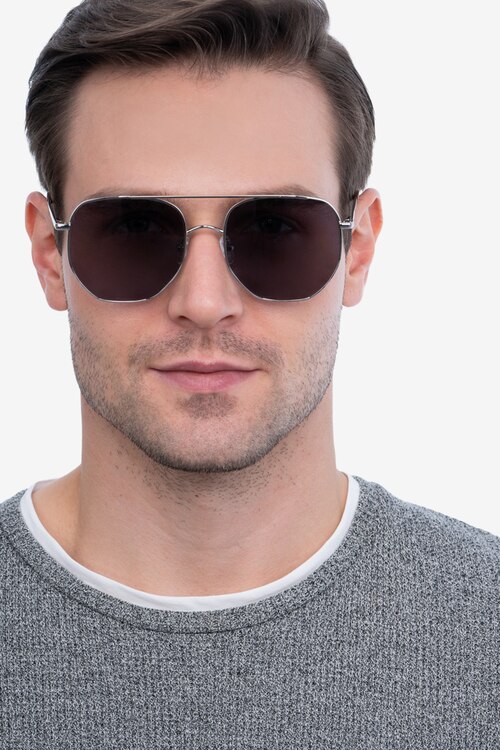 Impossible Silver MetalSunglass Frames for Men from EyeBuyDirect