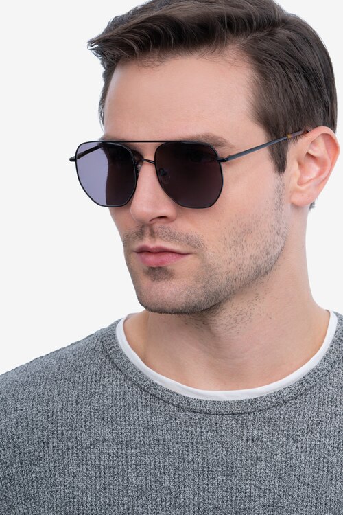Impossible Black MetalSunglass Frames for Men from EyeBuyDirect