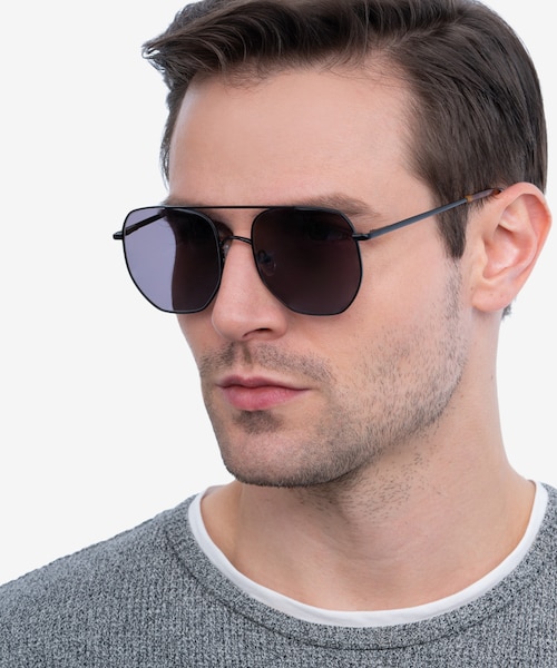 Impossible Black MetalSunglass Frames for Men from EyeBuyDirect