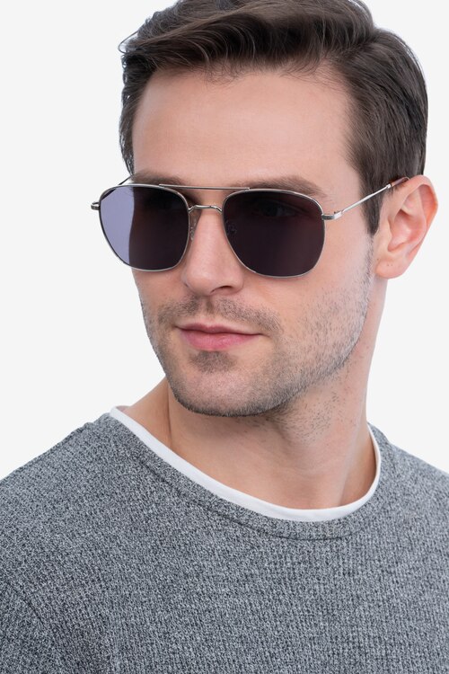 Seeker Silver MetalSunglass Frames for Men from EyeBuyDirect