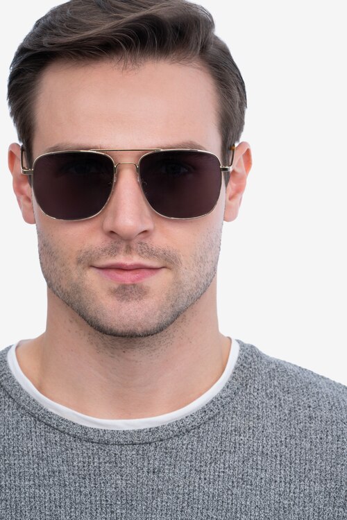 Blaze Golden MetalSunglass Frames for Men from EyeBuyDirect