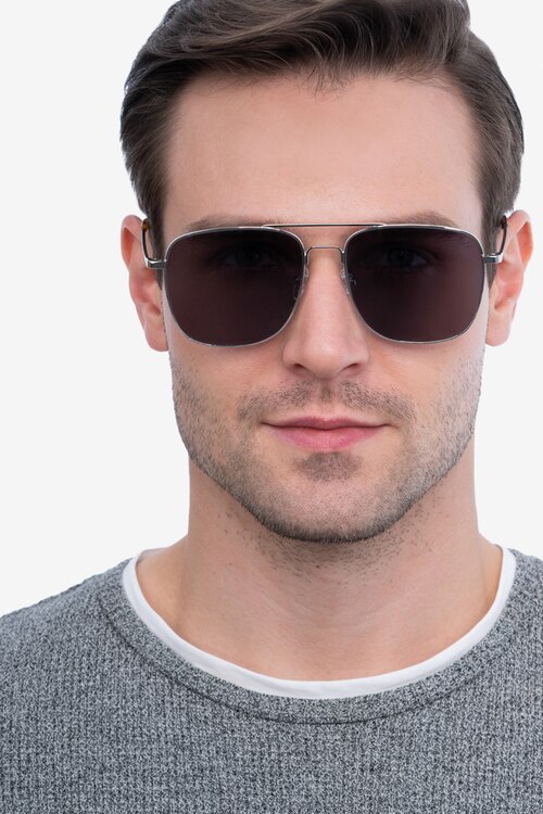 Blaze Silver MetalSunglass Frames for Men from EyeBuyDirect