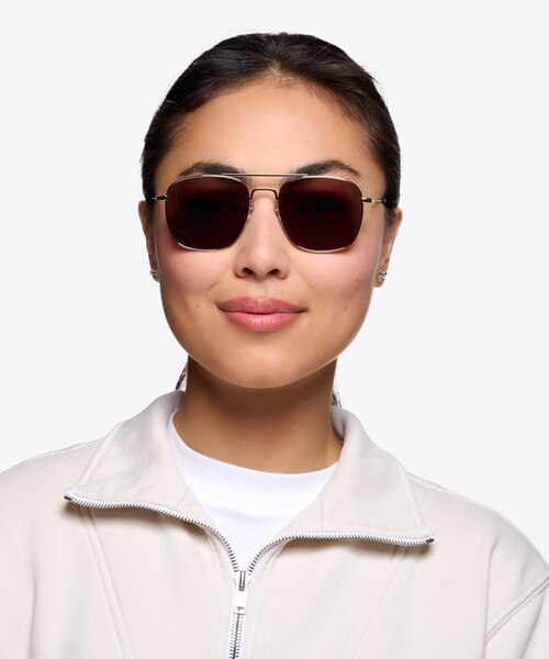 Sun Fame Golden MetalSunglass Frames for Women from EyeBuyDirect