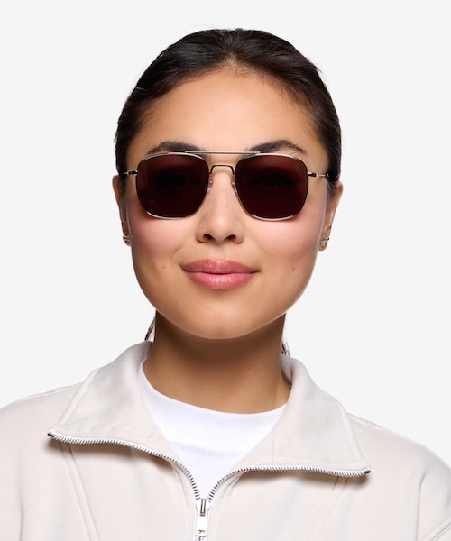 Sun Fame Golden MetalSunglass Frames for Women from EyeBuyDirect