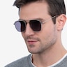 Sun Fame Silver MetalSunglass Frames for Men from EyeBuyDirect