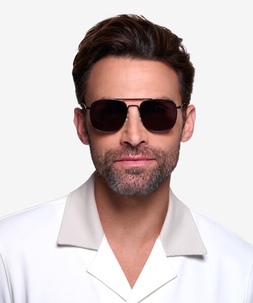 Sun Fame Black MetalSunglass Frames for Men from EyeBuyDirect