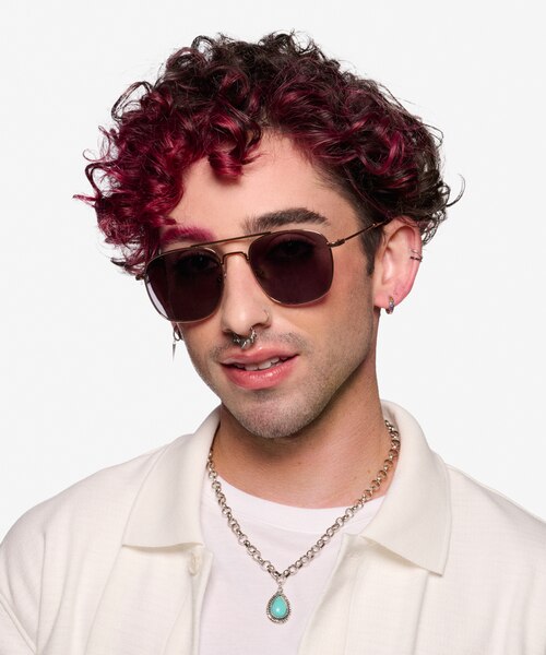 Sun Fame Or rose MétalSoleil de Lunette de vue pour Hommes d'EyeBuyDirect