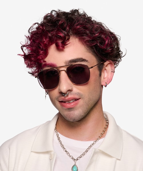 Sun Fame Rose Gold MetalSunglass Frames for Men from EyeBuyDirect
