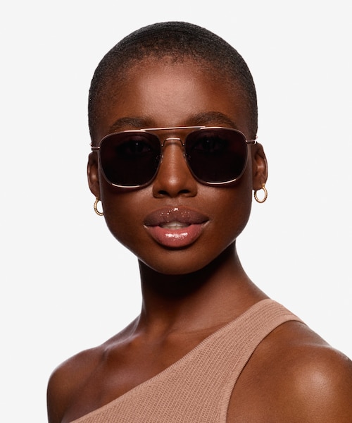 Sun Fame Rose Gold MetalSunglass Frames for Women from EyeBuyDirect