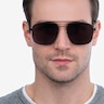 Roadtrip Noir MétalSoleil de Lunette de vue pour Hommes d'EyeBuyDirect