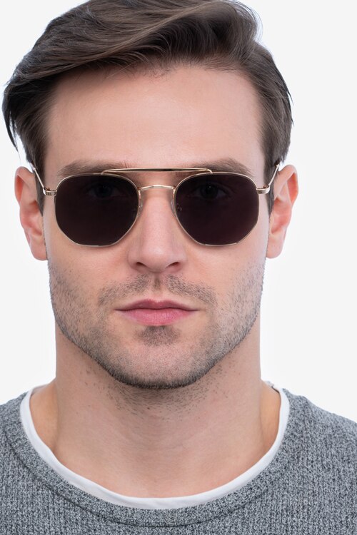 Venture Golden MetalSunglass Frames for Men from EyeBuyDirect