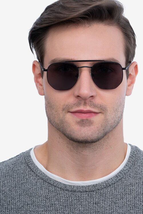 Venture Black MetalSunglass Frames for Men from EyeBuyDirect