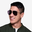 Flier Black MetalSunglass Frames for Men from EyeBuyDirect