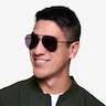 Flier Noir MétalSoleil de Lunette de vue pour Hommes d'EyeBuyDirect