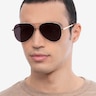 Flier Golden MetalSunglass Frames for Men from EyeBuyDirect