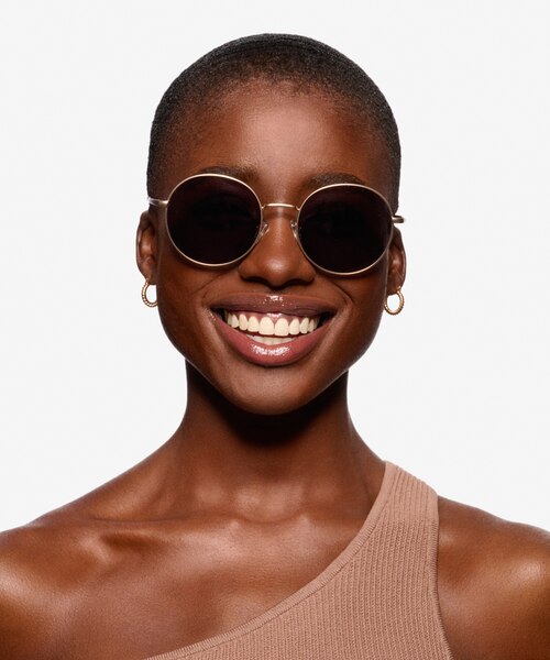 Solbada Gold MetalSunglass Frames for Women from EyeBuyDirect
