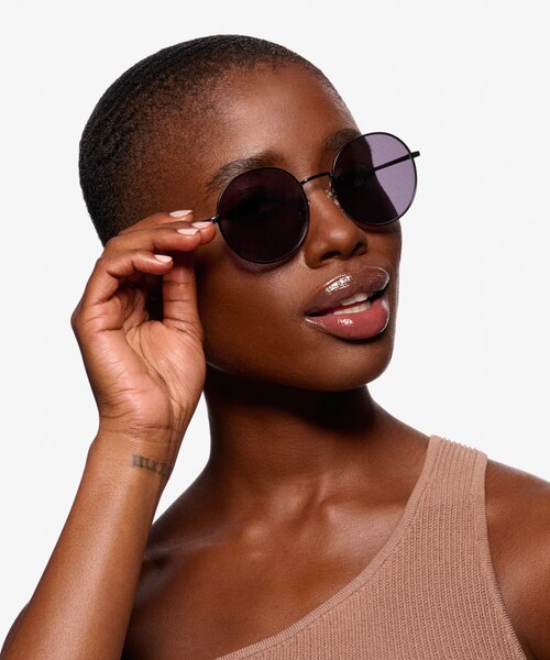 Solbada Navy MetalSunglass Frames for Women from EyeBuyDirect