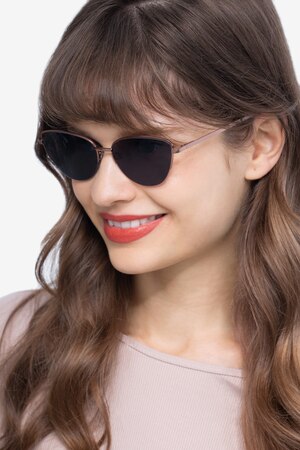 Rose Gold Sun Star -  Metal Sunglasses