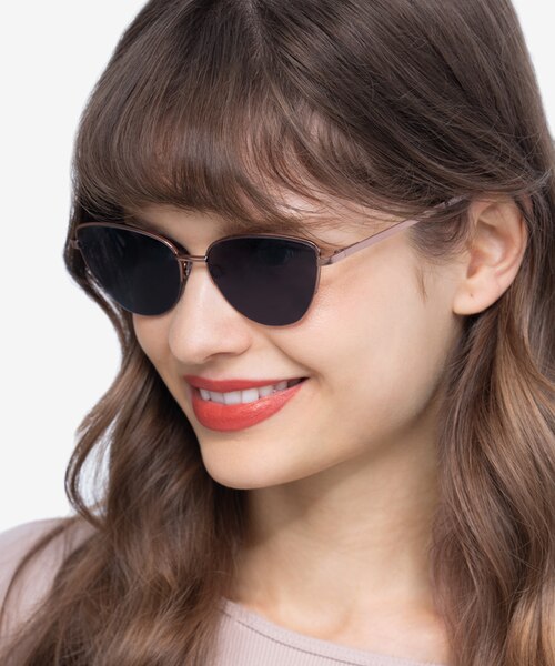 Sun Star Rose Gold MetalSunglass Frames for Women from EyeBuyDirect