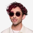 Sun Albee Black Bronze MetalSunglass Frames for Men from EyeBuyDirect