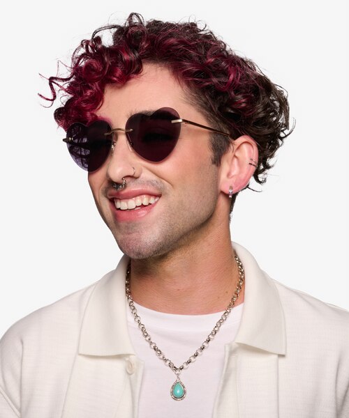 Sun Amore Gold MetalSunglass Frames for Men from EyeBuyDirect