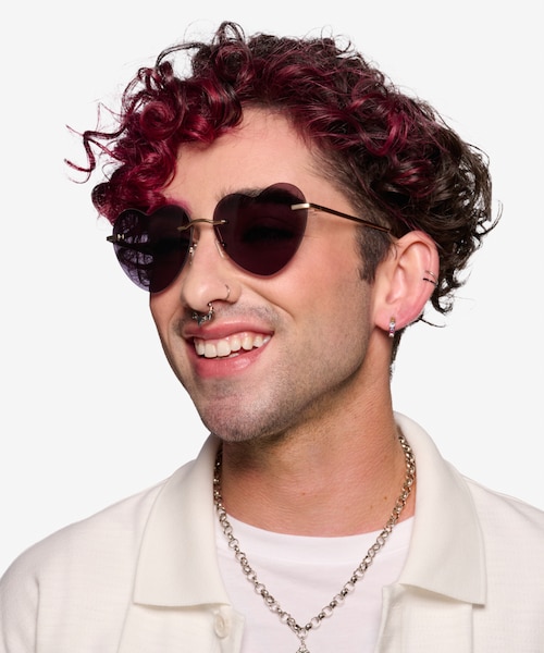 Sun Amore Gold MetalSunglass Frames for Men from EyeBuyDirect
