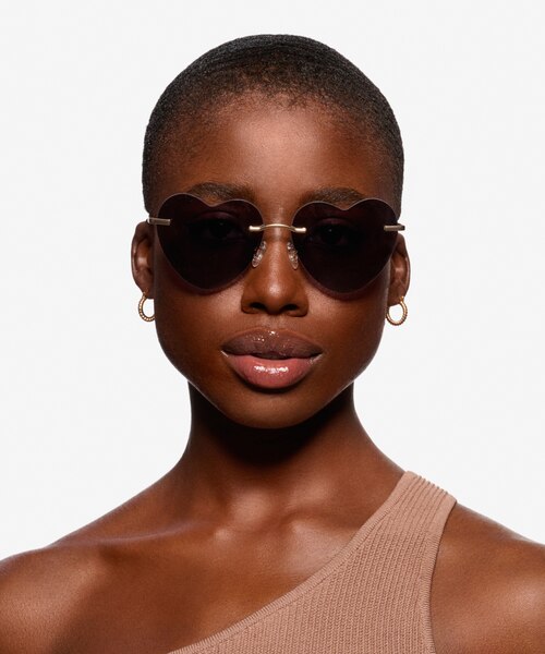 Sun Amore Gold MetalSunglass Frames for Women from EyeBuyDirect