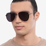 Martin Matte Black MetalSunglass Frames for Men from EyeBuyDirect
