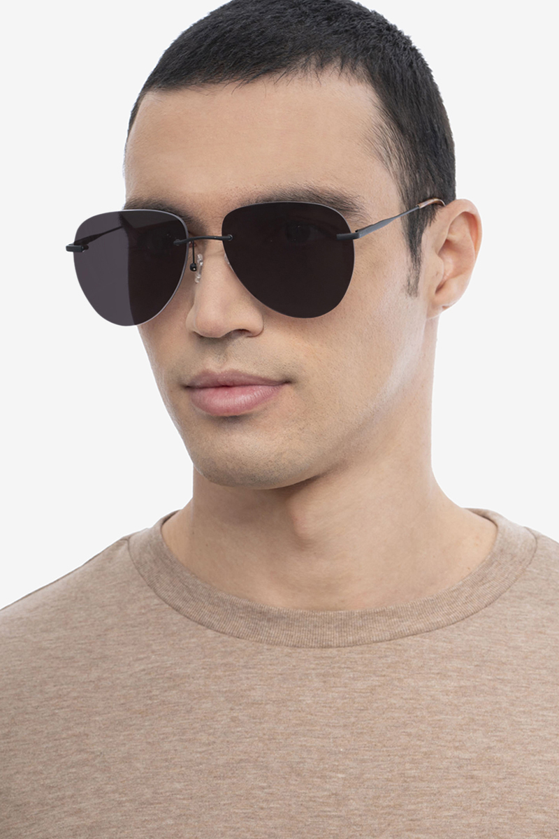 Martin - Aviator Matte Black Frame Sunglasses For Men | Eyebuydirect