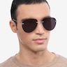 Martin Matte Silver MetalSunglass Frames for Men from EyeBuyDirect