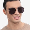Martin Matte Gold MetalSunglass Frames for Men from EyeBuyDirect