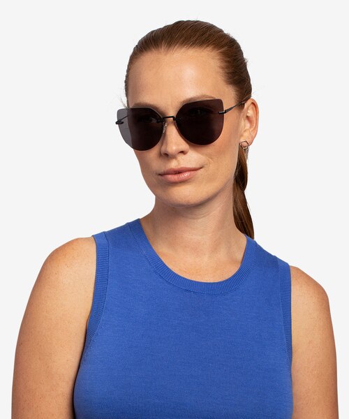 Toyah Black MetalSunglass Frames for Women from EyeBuyDirect