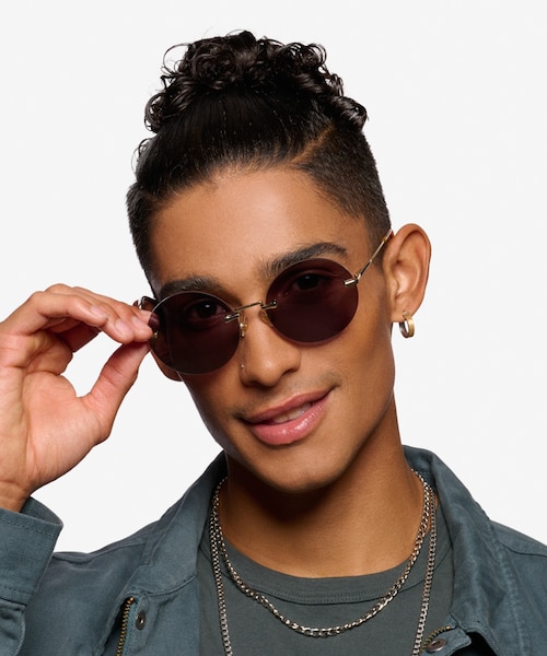 Wise Gold MetalSunglass Frames for Men from EyeBuyDirect