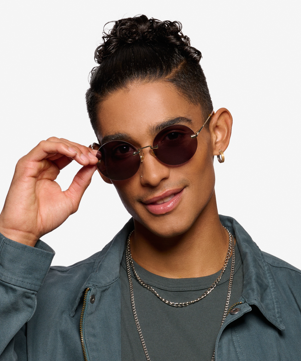 Wise Round Gold Frame Prescription Sunglasses Eyebuydirect