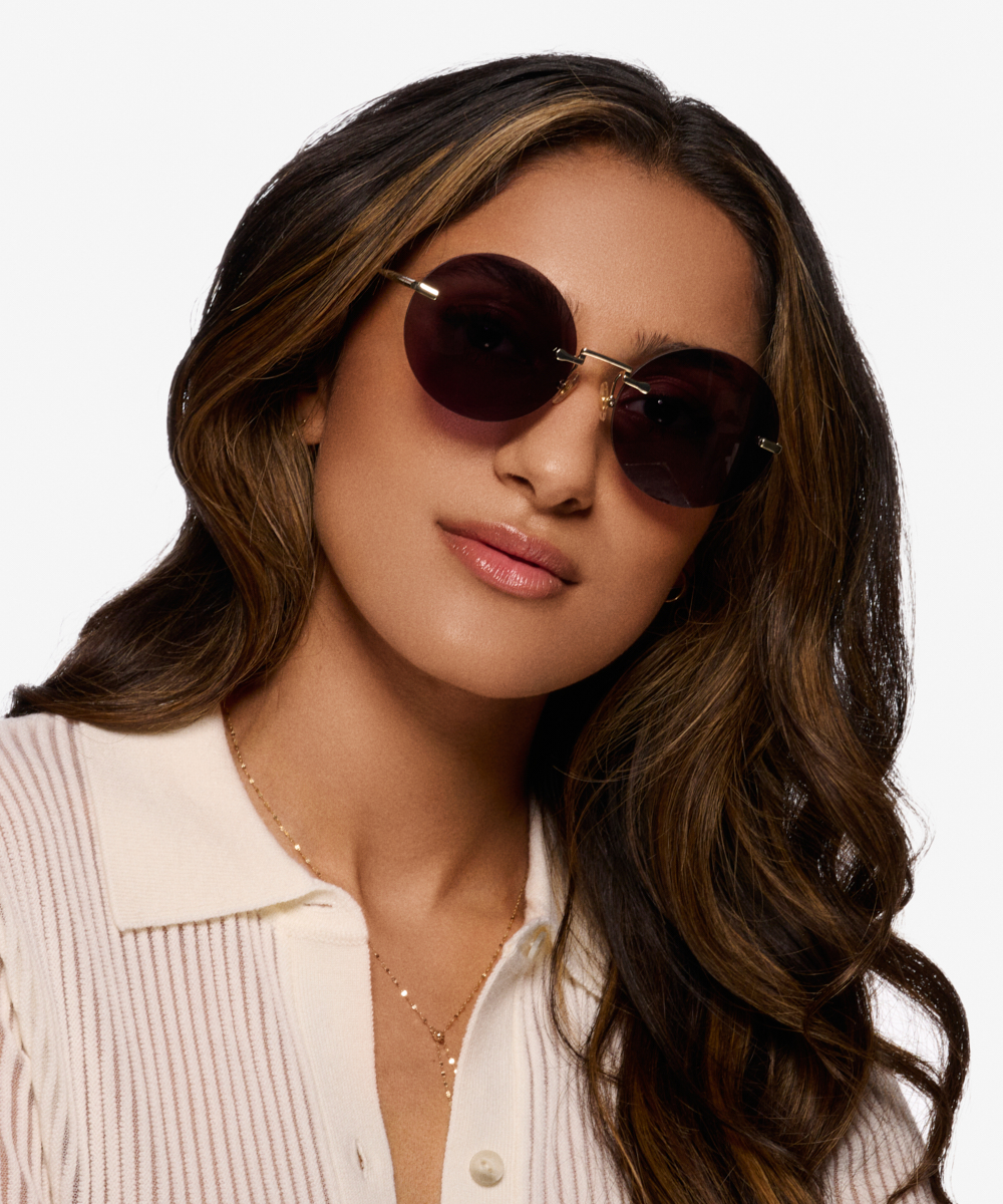 Wise Round Gold Frame Prescription Sunglasses Eyebuydirect Canada