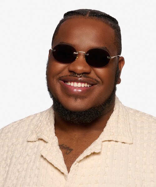 Daze Light Gold MetalSunglass Frames for Men from EyeBuyDirect