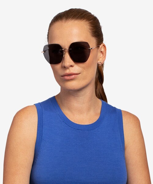 Genoa Rose Gold MetalSunglass Frames for Women from EyeBuyDirect