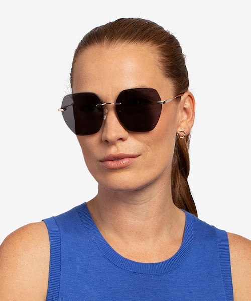 Genoa Rose Gold MetalSunglass Frames for Women from EyeBuyDirect