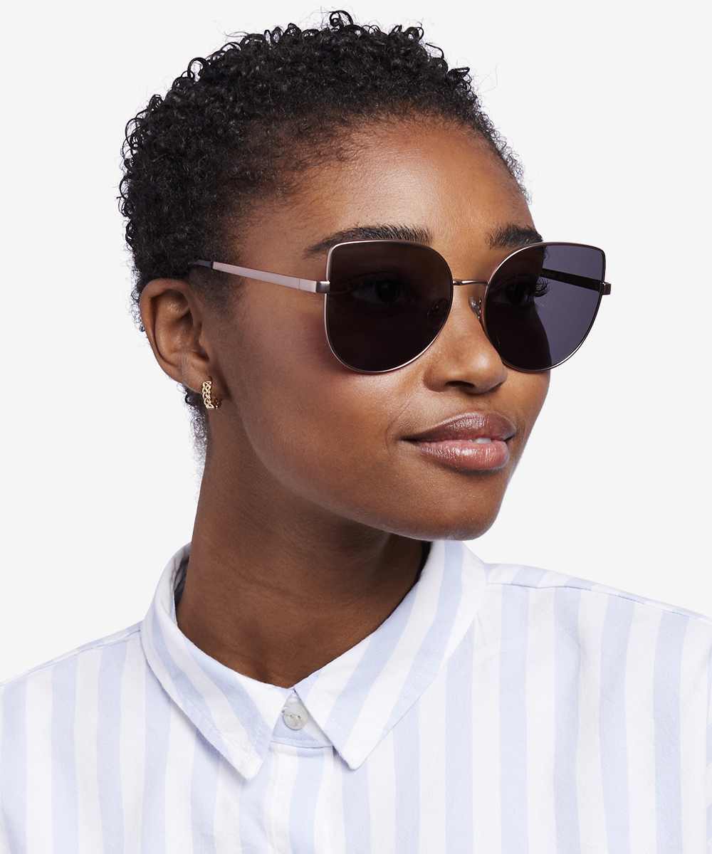 Bless - Cat Eye Rose Gold Frame Sunglasses For Women | Eyebuydirect