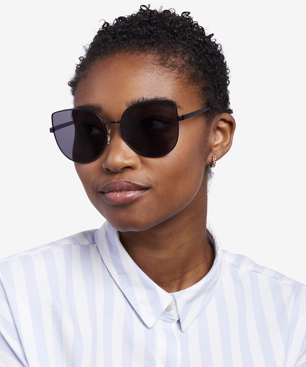 Bless - Cat Eye Black Frame Sunglasses For Women | Eyebuydirect