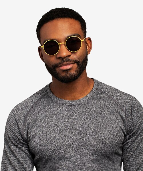 Sun Synapse Jaune MétalSoleil de Lunette de vue pour Hommes d'EyeBuyDirect