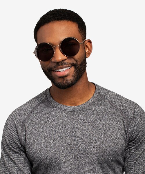 Teavee Gold MetalSunglass Frames for Men from EyeBuyDirect