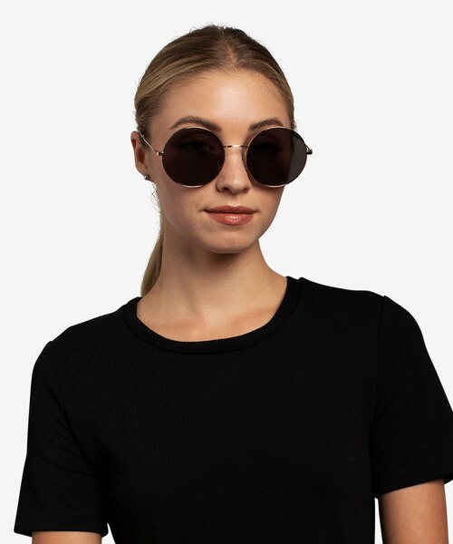 Teavee Gold MetalSunglass Frames for Women from EyeBuyDirect
