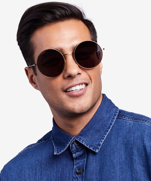 Teavee Bronze MetalSunglass Frames for Men from EyeBuyDirect